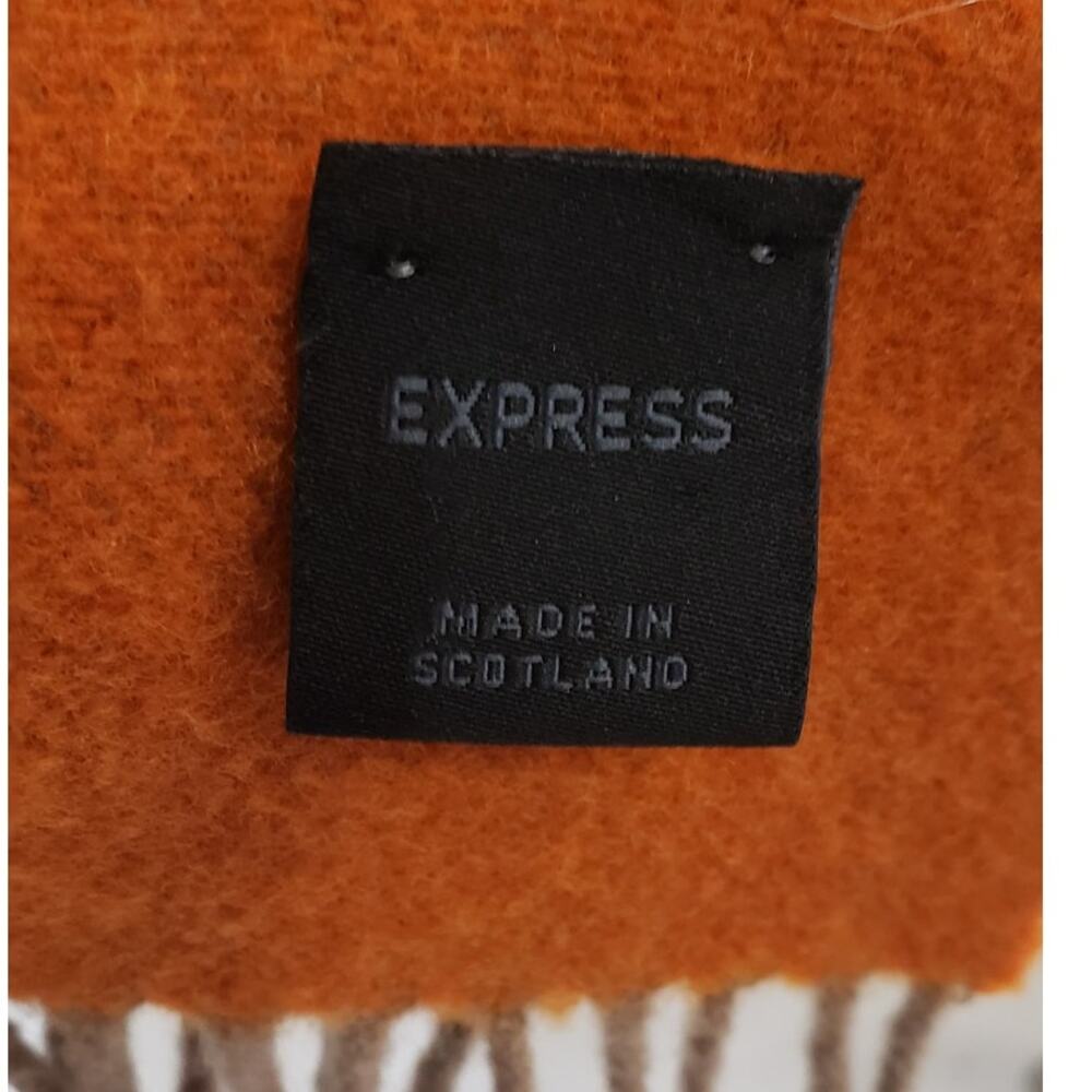 EXPRESS BRAND MERINO WOOL & CASHMERE MADE IN SCOTTLAND / FRINGE DETAILS